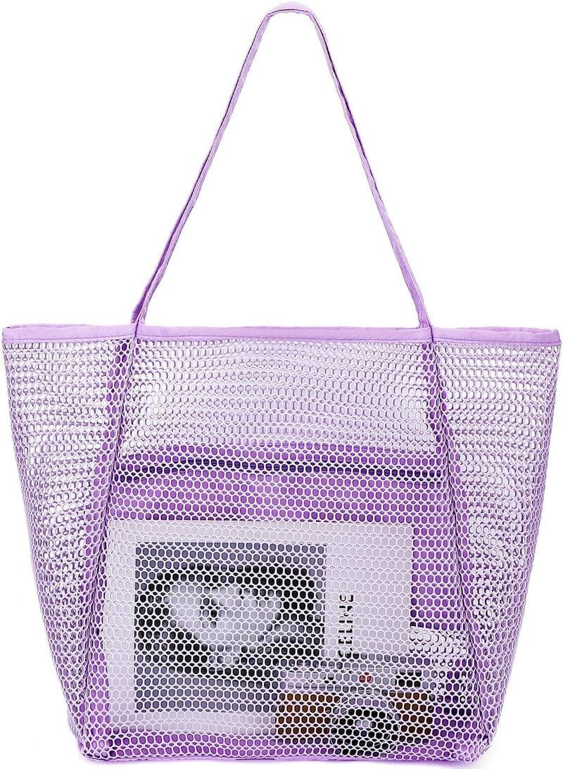 Kaufe 1, Erhalte 1 GRATIS – Extra Große Durchsichtige Mesh-Strandtasche mit 8 Taschen – ClearWave