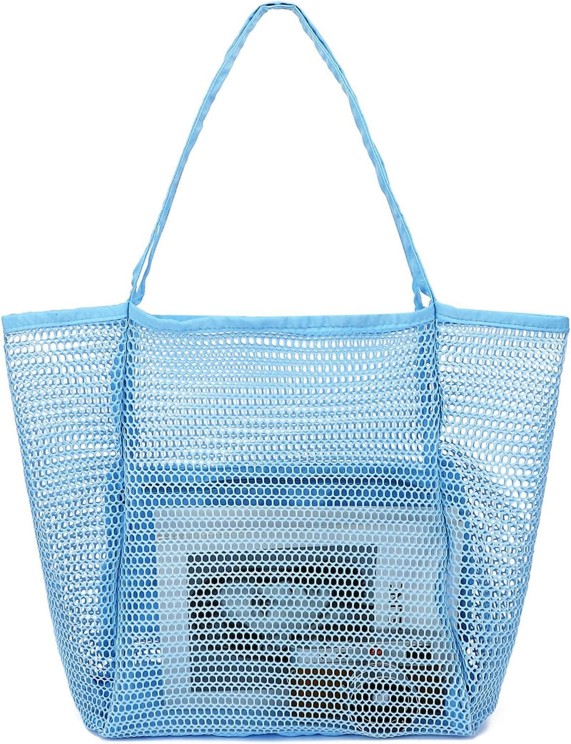 Kaufe 1, Erhalte 1 GRATIS – Extra Große Durchsichtige Mesh-Strandtasche mit 8 Taschen – ClearWave