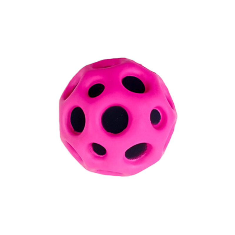 Rosa Hundespielzeug Ball, Gummi, Löcher, interaktiv, robust, langlebig, Kauspielzeug.