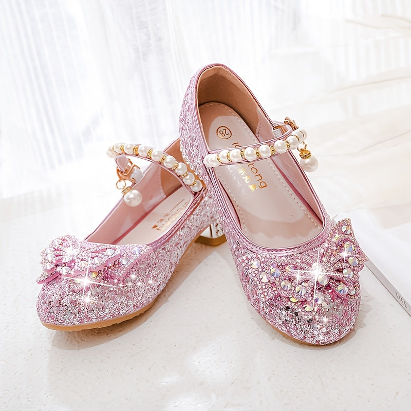 Herbstlicher Glitzer-Schuh Isla – Bequemer Slipper mit Pailletten & Perlen für Mädchen