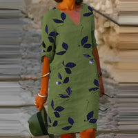 Trendige Herbstkleider mit Blattdruck – Liora