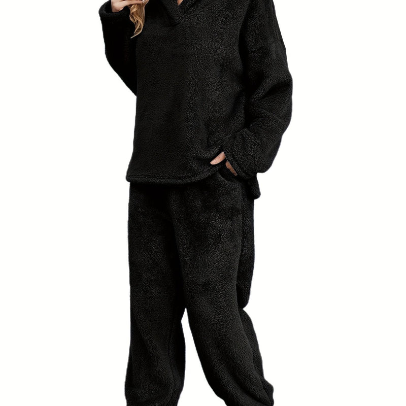 Warme Coral Fleece Damen Loungewear Set – Fenna