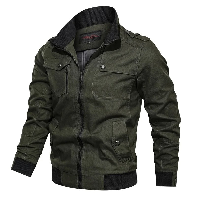 Herren Herbstjacke mit Kragen und Motorrad-Look – Vince