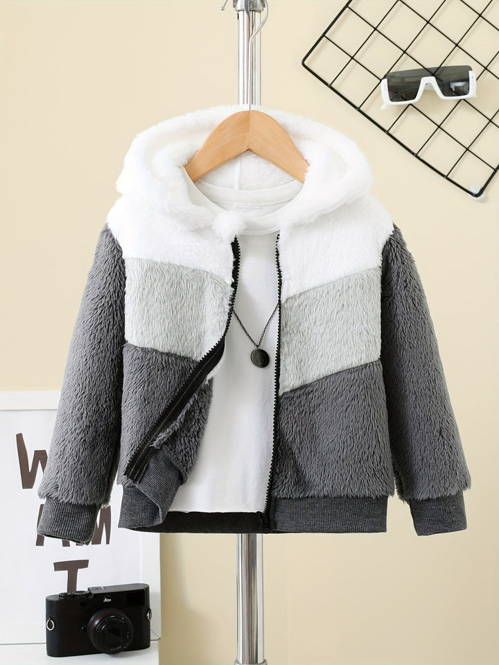 Bleib warm mit Stil – Zafie Winter Fleece Kapuzenjacke mit Reißverschluss für Kinder