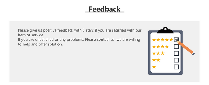 Feedback-Formular mit 5-Sterne-Bewertung, Klemmbrett und Stift, Kundenservice, Zufriedenheit.