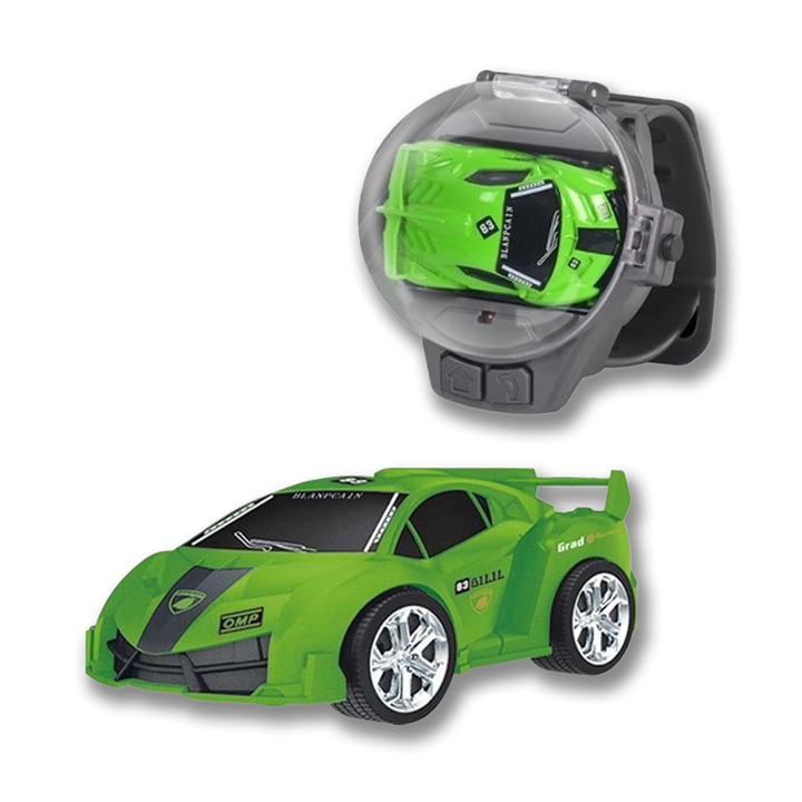 Grünes ferngesteuertes Auto mit Uhr-Controller, Spielzeug, Kinder, Geschenkidee.