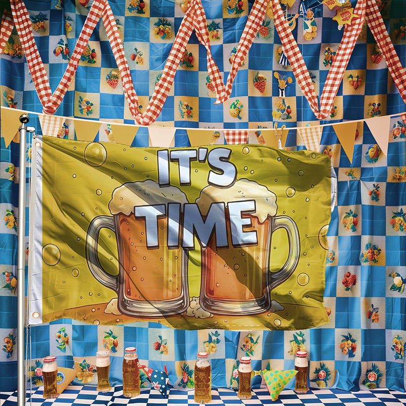 1 Stück große Oktoberfest Deko-Flagge – ProstFlagge Oktoberfest 2025