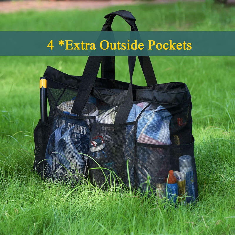 Extra-große Mesh-Strandtasche mit Reißverschluss – sandfreie Tasche (Kaufe 1, erhalte 1 GRATIS)