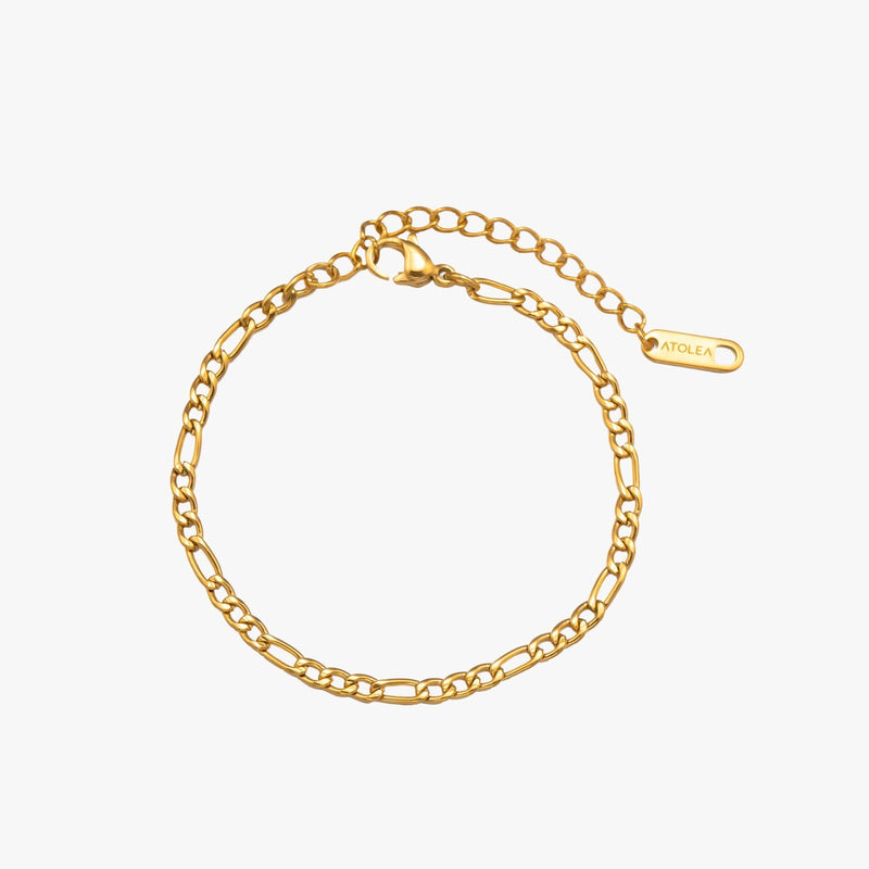 Goldene Figaro-Fußkette, verstellbar, Edelstahl, modisches Schmuckstück für Damen.