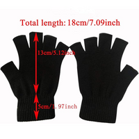Schwarze fingerlose Handschuhe, gestrickt, Unisex, 18cm Länge, ideal für Herbst und Winter.