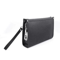 Herren Echtleder Business Clutch mit Fingerabdruckschloss – Schwarz