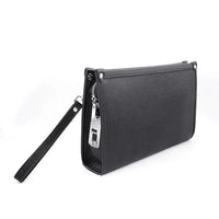 Herren Echtleder Business Clutch mit Fingerabdruckschloss – Schwarz
