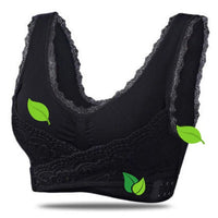 Schwarzer Spitzen-BH, umweltfreundlich, bequem, Damenunterwäsche, nachhaltige Mode.