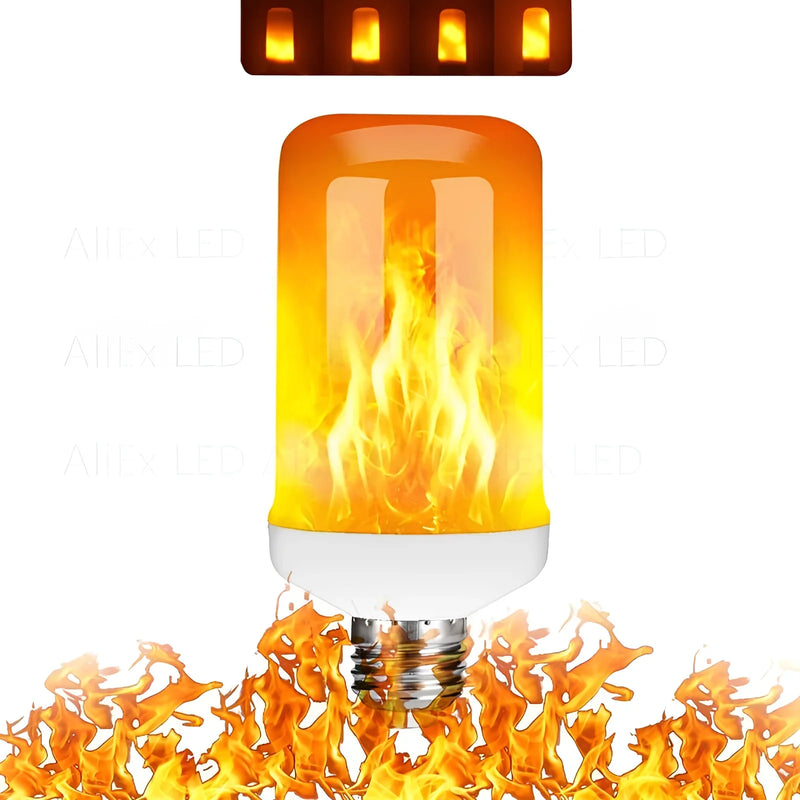 LED-Flammenlampe E27, orange, simuliert echtes Feuer, energiesparend, dekorative Beleuchtung.