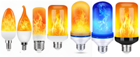 LED-Flammenlampen, E27, E14, orange-blau, dekorative Glühbirnen, energiesparend.