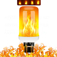 LED-Flammenlampe E27, orange, realistische Flammeneffekte, energiesparend, dekorativ.