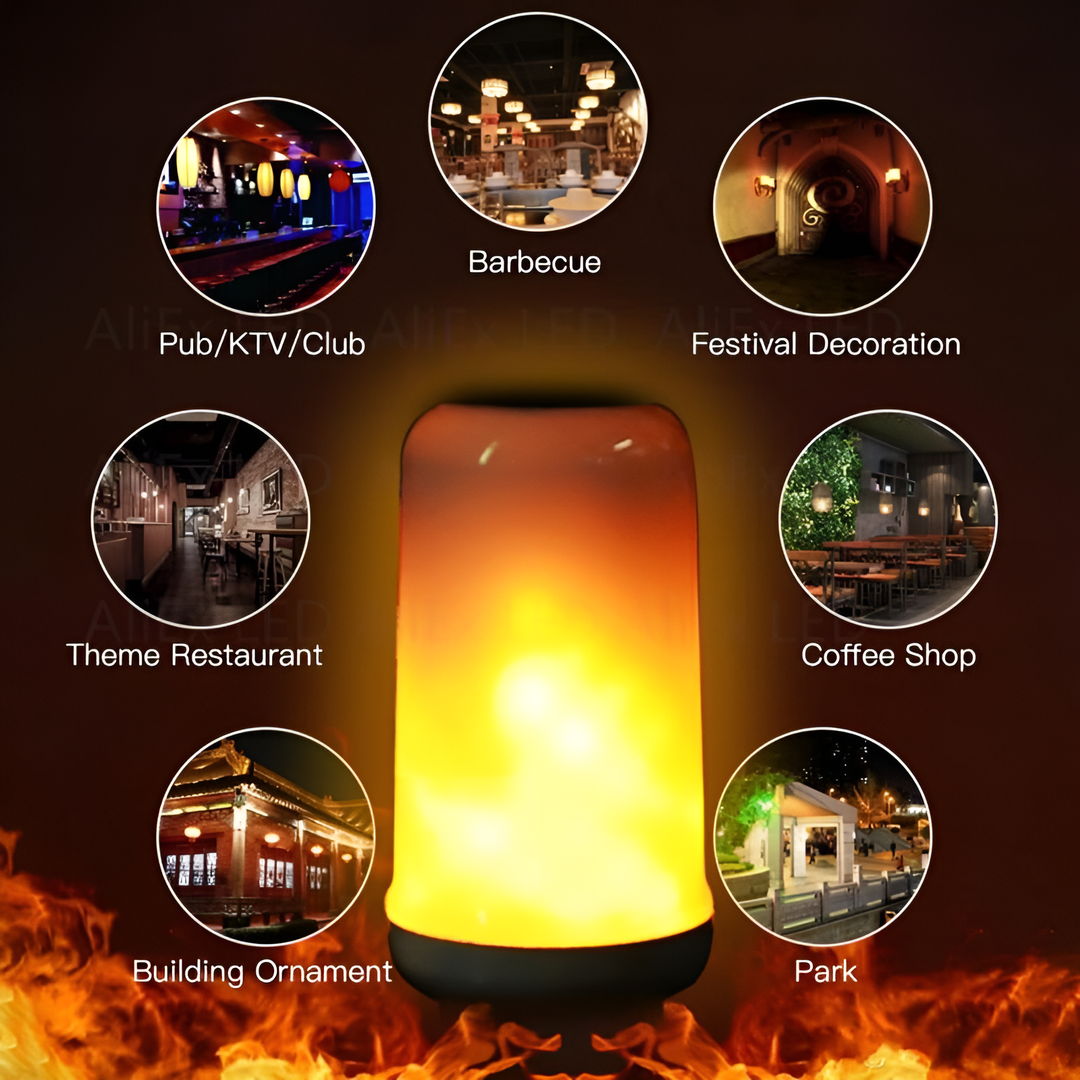 LED-Flammenlampe, dekorativ, warmes Licht, ideal für Bar, Restaurant, Café, Park, Festival.