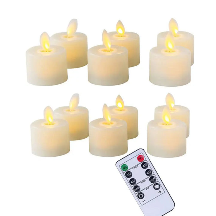 Flammenlose LED-Kerzen mit Fernbedienung, realistisch, weiß, für Weihnachten, Hochzeit.
