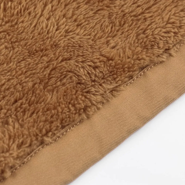 Braune Fleecejacke für Herren, dick, warm, casual, Armee-Stil, Wintermantel, Air Force Design.