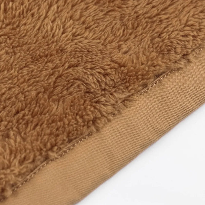 Braune Fleecejacke für Herren, dick, warm, casual, Armee-Stil, Wintermantel, Air Force Design.