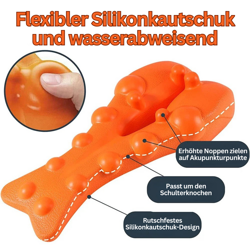 Flexibler orange Silikonkautschuk-Massagestab mit Noppen, wasserabweisend, ergonomisches Design.