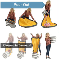 Große faltbare Spielzeug-Aufräummatte mit Korbfunktion für Kinderzimmer