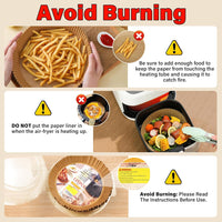 Luftfritteuse Papierförmchen, braun, hitzebeständig, fettfrei, für knusprige Pommes Frites.