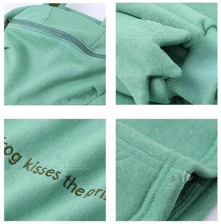 Unisex-Kapuzenpullover mit Frosch-Design – Herbstlicher Froggy-Zauber