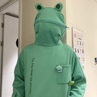 Unisex-Kapuzenpullover mit Frosch-Design – Herbstlicher Froggy-Zauber