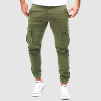 Grüne Cargohose Herren, Sommer, Baumwolle, Taschen, Freizeitmode, lässig, bequem.