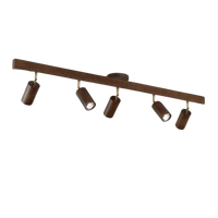Braune Deckenleuchte mit fünf verstellbaren Spots, modernes Design, Innenbeleuchtung.