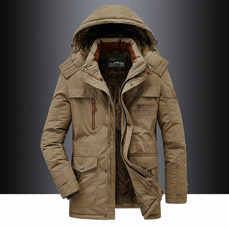 Herren-Winterparka mit Fleece-Innenfutter – Leventis