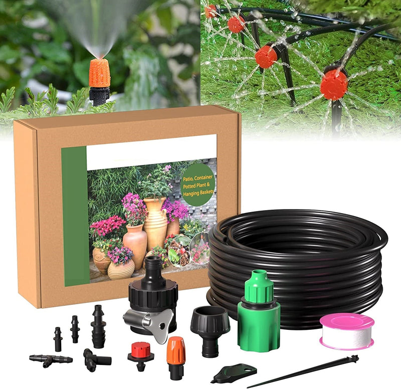 Bewässerungssystem Set, schwarz, grün, für Garten, Pflanzen, Tropfbewässerung, Komplettset.