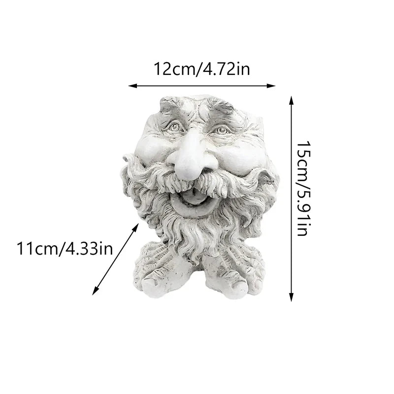 Gartenzwerg aus Stein, 15cm, lachend, wetterfest, Dekoration für Garten oder Terrasse.