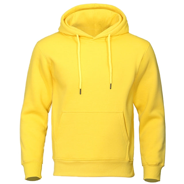 Gelber Herren-Hoodie aus Fleece, warm, modisch, Streetwear, lässig, atmungsaktiv, Kapuzenpullover.