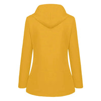 Gelber Kapuzenpullover Damen, langärmelig, Baumwolle, modisch, bequem, Freizeitkleidung.