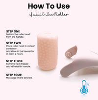 Gesichts-Eisroller, rosa, abnehmbar, für kühlende Gesichtsmassage, Hautpflege-Tool.