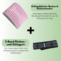 Orthopädischer Nackenstrecker rosa, 3-Band Rückengurt, Schmerzlinderung, Unterstützung.