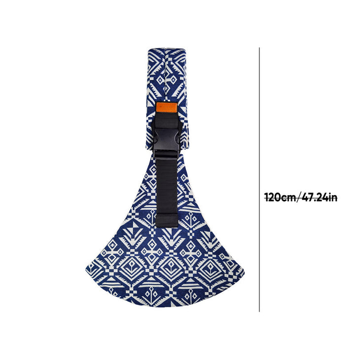 Blauer Gitarrengurt mit weißem Aztekenmuster, verstellbar, 120 cm, Baumwolle.