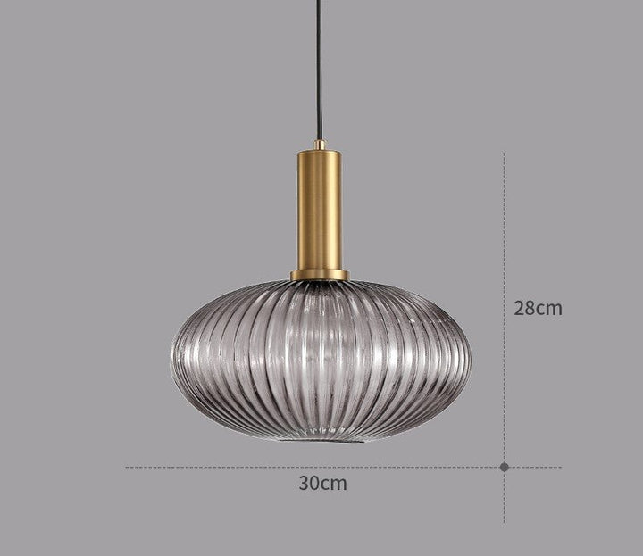 Graue Glas-Hängelampe, dänisches Design, 30cm Durchmesser, 28cm Höhe, modernes Interieur.