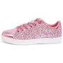 Rosa Glitzersneaker für Damen, glänzend, modisch, Freizeitschuh, bequeme Sohle.