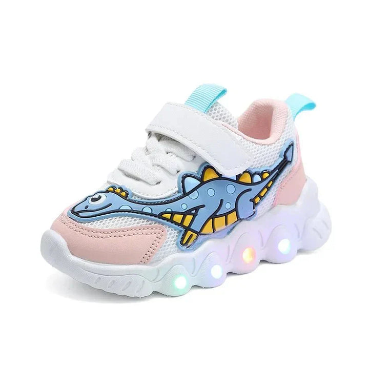 Leuchtende Dino-Turnschuhe für Kinder mit Klettverschluss – GlowSteps