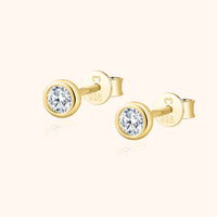 Goldene Ohrstecker mit Zirkonia, 925er Silber, eleganter Schmuck, Damen Accessoire.
