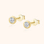 Goldene Ohrstecker mit Zirkonia, 925er Silber, eleganter Schmuck, Damen Accessoire.