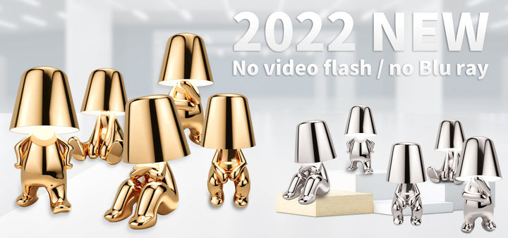 Goldene und silberne Tischlampen in Figurenform, modernes Design, 2022 Neuheiten.