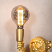 Goldene Affen-Tischlampe mit Glühbirne, 34 cm, dekorative Wohnaccessoires, modern.