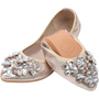 Goldene Ballerinas mit Strasssteinen, Damen, flach, elegant, festlich, bequem, modisch.