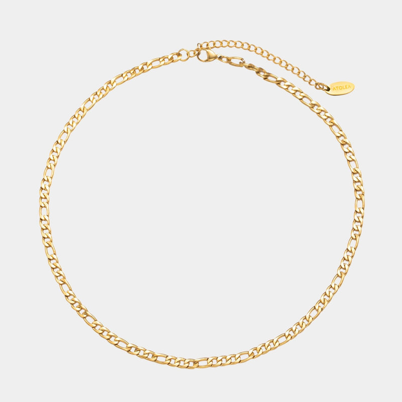 Goldene Figaro-Kette, 18 Karat, verstellbar, elegantes Schmuckdesign, Unisex-Halskette.