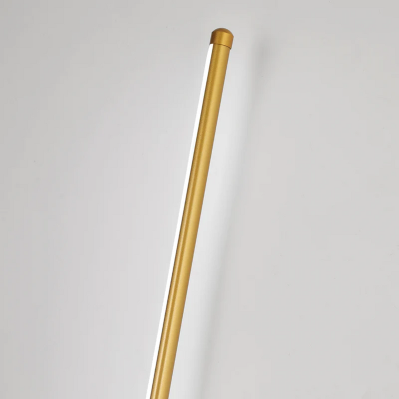 Goldene LED-Stehlampe, modernes Design, energiesparend, minimalistisch, für Wohnzimmerbeleuchtung.