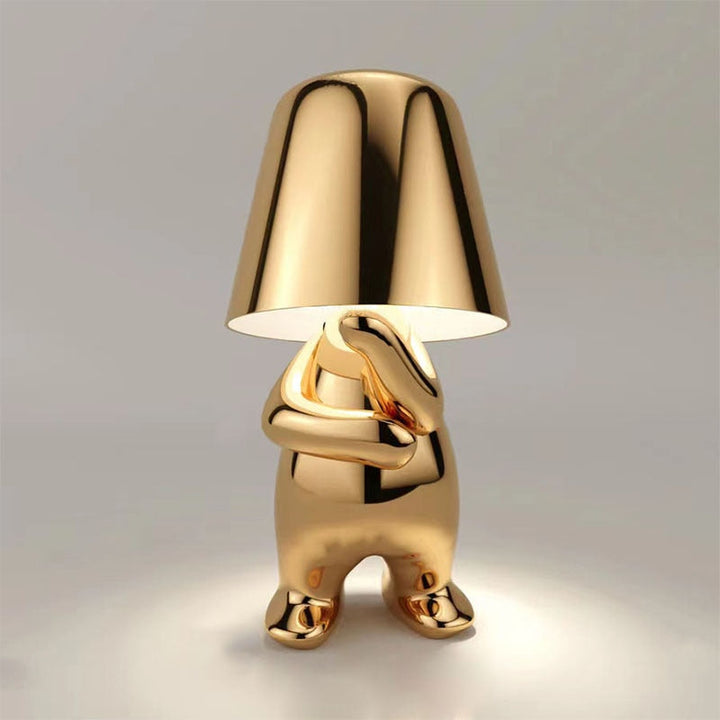 Goldene Tischlampe in Hasenform, modernes Design, Metall, Wohnzimmerbeleuchtung.